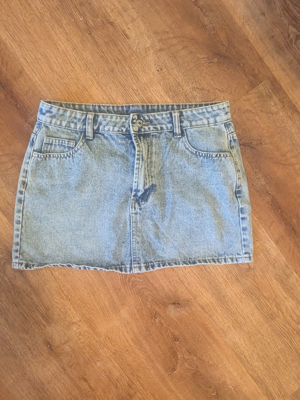 Light Blue Denim Mini Skirt